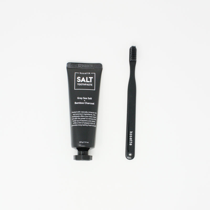  Kosette SALT Charcoal Toothbrush & Toothpaste Set - Kosette