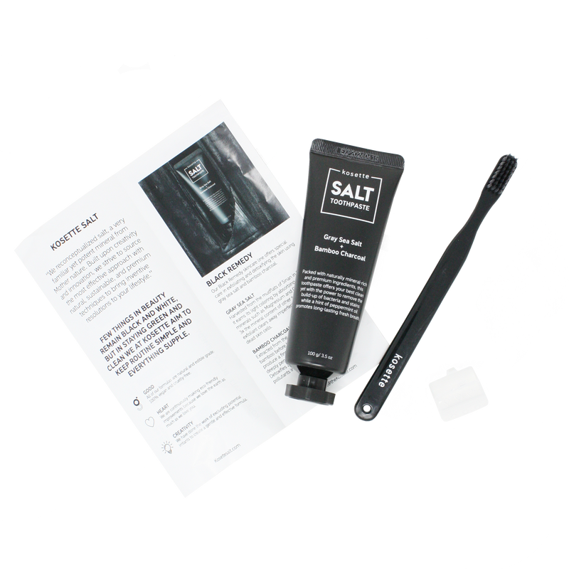  Kosette SALT Charcoal Toothbrush & Toothpaste Set - Kosette